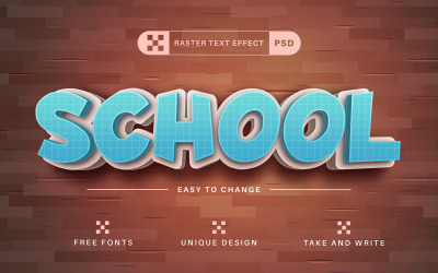 Cute School - Editable Text Effect, Font Style, Design Illustration