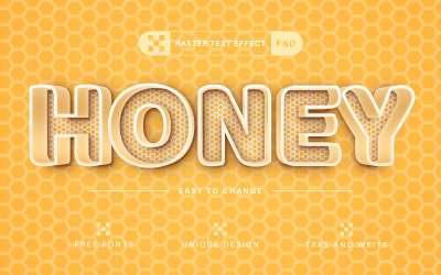 PSD Honey - Editable Text Effect, Font Style, Design Illustraton