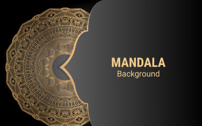 Vector round circle. Mandala style. Decorative element with gold.