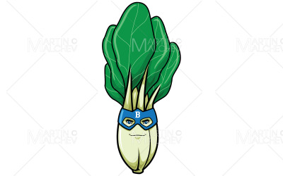 Bok Choy superhjälte maskot vektorillustration