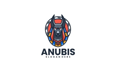 Estilo de logotipo de mascota simple de Anubis