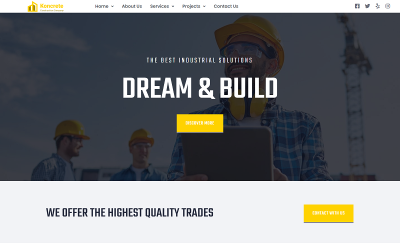 Koncrete - Zestaw szablonów Construction &amp;amp; Building Elementor