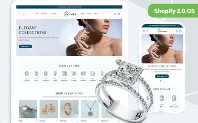 Pandora - Ékszer Shopify téma | Minimalista és tiszta Shopify ékszer téma | Shopify OS 2.0