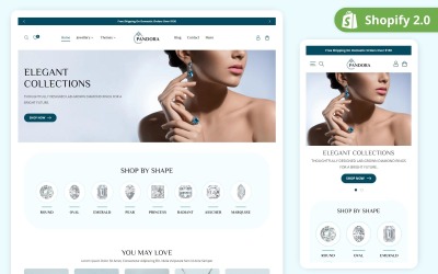 Pandora – тема Shopify для ювелірних виробів | Мінімалістична та чиста тема ювелірних виробів Shopify | Shopify OS 2.0