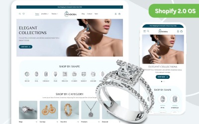 Pandora - Thème Shopify Bijoux | Thème de bijoux Shopify minimaliste et propre | Système d&amp;#39;exploitation Shopify 2.0