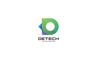 字母 D 渐变彩色徽标 2