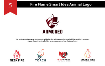 5 Fire Flame Smart Idea Dierenlogo