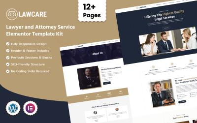 Lawcare - набор шаблонов Elementor службы юристов и адвокатов
