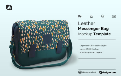 Leder Messenger Bag Mockup