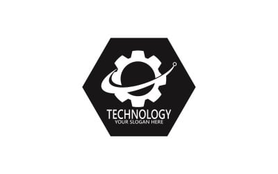 Teknoloji Logo Vektör Şablon Çizimi 15