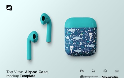 Top View Airpod Case Mockup