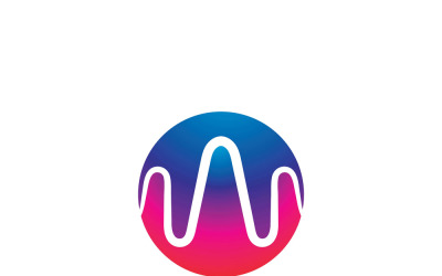Vetor de logotipo de onda sonora de linha de pulso 19