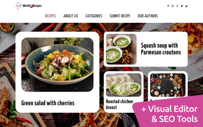 Yemek Tarifleri MotoCMS Web Sitesi Şablonu