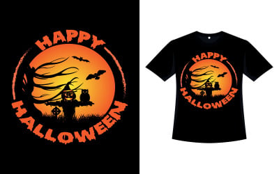 Design de camiseta assustador de feliz dia das bruxas