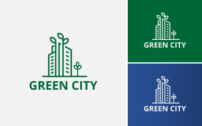 Green City Minimales Immobilien-Logo. Das Konzept für Urban Garden, City Farm, Eco Town.