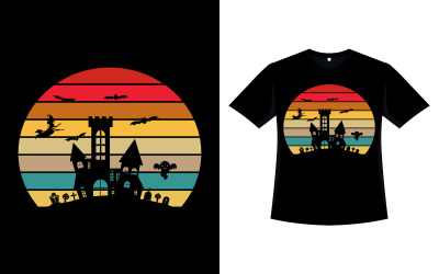 Halloween Spooky Retro T-shirt Decoration