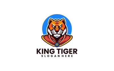 Logotipo de la mascota simple del rey tigre