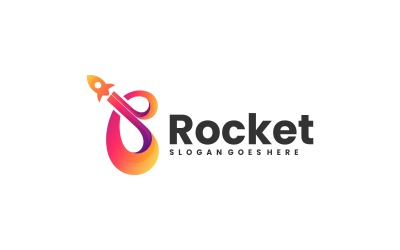 Plantilla de logotipo de color degradado de cohete