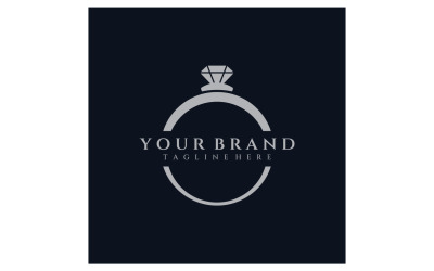 Plantilla de vector de logotipo de anillo de diamante de boda