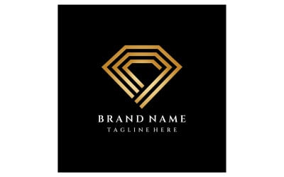Plantilla de vector de logotipo de boda de diamante 2