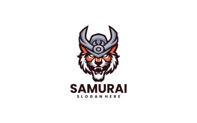Tijger Samurai Eenvoudig Logo