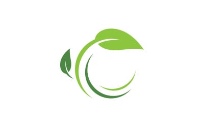Green Nature Leaf logo template. Vector illustration. V1