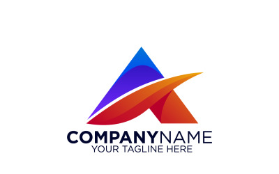 Modèle de logo lettre A avec icône feuille