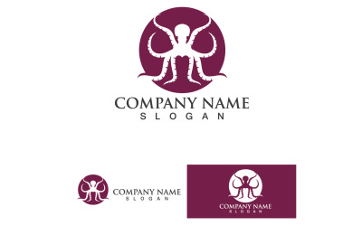 pulpo, animal, logotipo, vector, 14