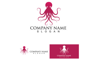 pulpo, animal, logotipo, vector, 6