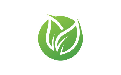 Szablon logo zielony liść przyrody. Ilustracja wektorowa. V4