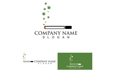 Vector de logotipo de hoja de humo de cannabis 38