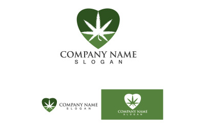 Vettore del logo della foglia di cannabis 2