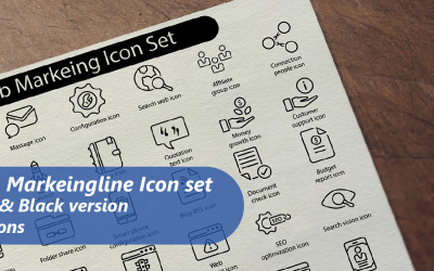 Web Markeing Line Icon Set