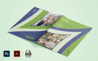 Brochura Criativa com Duas Dobras de Cor Verde - Brochura