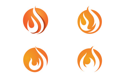 Fire Flame logó sablon. vektoros illusztráció. V10