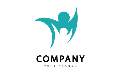 Healthy People logo template. Vector illustration. V8