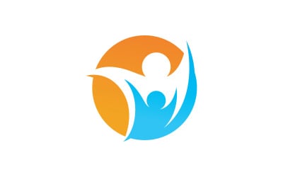 Healthy People logo template. Vector illustration. V9