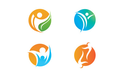 Modello di logo di persone sane. Illustrazione vettoriale. V10
