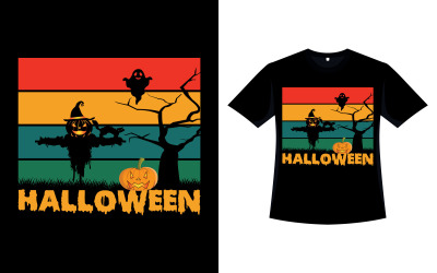 Вектор дизайна винтажных футболок на Хэллоуин