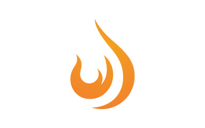 Yangın Alev logo şablonu. Vektör çizim. V3