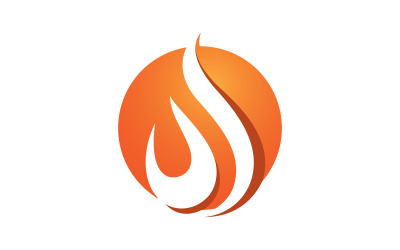 Yangın Alev logo şablonu. Vektör çizim. V5
