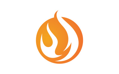 Yangın Alev logo şablonu. Vektör çizim. V6