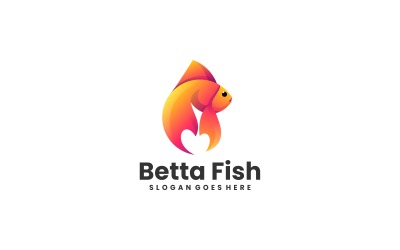 Betta Fish Gradient Logotypdesign