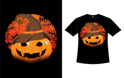 Halloween pumpa skrämmande T-shirt design