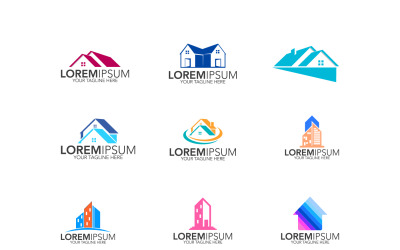 Modelo de logotipo de casa de coleção
