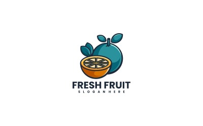 Stile di logo semplice di frutta fresca