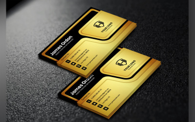 Diseño de tarjeta de visita dorada 2