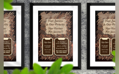 Frame koffie flyer ontwerp