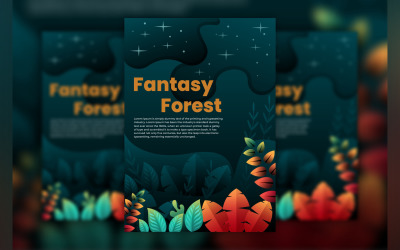Modelo de Design de Capa de Floresta de Fantasia