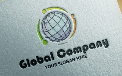 Plantilla de logotipo de empresa global.